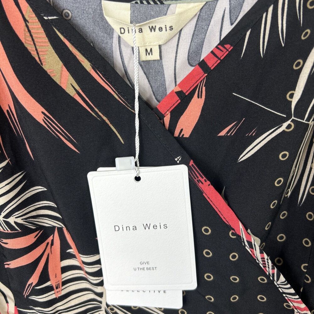 BNWT /Dina Weis /Floral Print Dresses /Sexy V Neck / Adj-Straps / Medium - Picture 4 of 9